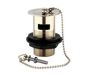 ENKI, W86, Traditional Slotted Basin Waste with Plug and Ball Chain, Gold