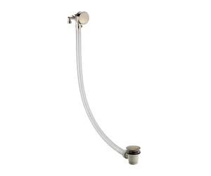 ENKI, W89, Round Cascade Waterfall Freeflow Bath Filler Waste and Overflow, Bath Filler Tap, with Click Clack Bath Waste, Slimline Design, Antique Brass