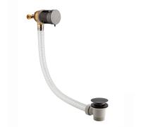 ENKI, W93, Bath Filler Waste and Overflow, Bath Filler Mixer Tap, Temperature Control and Clicker Waste, Click Clack, Gunmetal Grey