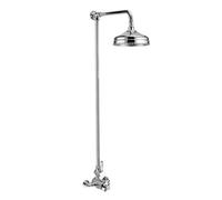 Enki Windsor Chrome White Traditional Bathroom Brass Ceramic Twin Thermostatic Shower Mixer Valve & Round Rainfall Fixed Head