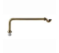 ENKI, Z02, Traditional Exposed Shallow Seal Bath Trap and Pipe, Antique Brass