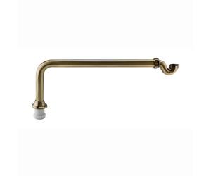 ENKI, Z02, Traditional Exposed Shallow Seal Bath Trap and Pipe, Antique Brass