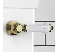 ENKI Z26 Traditional Toilet Flush Handle, Antique Brass, WC | Solid Brass, Easy Install, Fittings Included, 1-Year Guarantee, Cistern Flush Lever, Universal Fit, Replacement, Bathroom