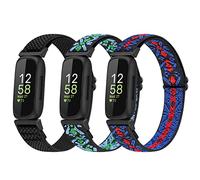 enkic 3 Pack Elastic Strap Compatible with Fitbit Inspire 3/Inspire HR/Ace 3, Adjustable Stretchy Nylon Sport Replacement Wristband for Men & Women
