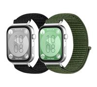 enkic Nylon Strap Compatible for Huawei Watch Fit 4/Fit 4 Pro/Fit 3, 2 Pcs Adjustable Breathable Sport Loop Wristband Replacement Watch Bands for Huawei Watch Fit 3/4/4 Pro Women Men