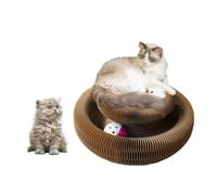 Enkman Magic Organ Cat Scratching Board Foldable Cat Grinding Scratch Board Comes with Toy Kring Ball Durable Recyclable Interactive Cat Toy