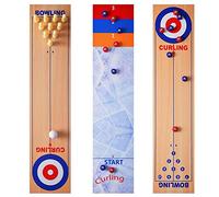 Enkomy 3 in 1 table curling game, bowling shuffleboard table-top game set for kids and adults family games