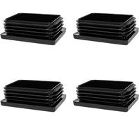 Enkotrade 4 Lamellar Plugs for Rectangular Pipes, 25 x 10 mm, Pipe Cover Made of High-Quality Polyethylene Plastic, Plugs, End Plugs, Caps, Gliders, Pipe Plugs, Rectangular