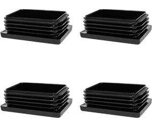 Enkotrade 4 Lamellar Plugs for Rectangular Pipes, 45 x 20 mm, Pipe Cover Made of High-Quality Polyethylene Plastic, Plugs, End Plugs, Caps, Gliders, Pipe Plugs, Rectangular