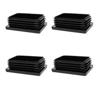 Enkotrade 4 Lamellar Plugs for Rectangular Pipes, 80 x 40 mm, Pipe Cover Made of High-Quality Polyethylene Plastic, Plugs, End Plugs, Caps, Gliders, Pipe Plugs, Rectangular