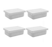 Enkotrade 4 Lamellar Plugs White for Rectangular Pipes, 50 x 30 mm, Pipe Cover Made of High-Quality Polyethylene Plastic, Plugs, End Plugs, Caps, Gliders, Pipe Plugs, Rectangular