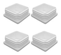 Enkotrade Lamellar Plugs White for Square Pipes, Pipe Cover Made of High-Quality Polyethylene Plastic, Plugs, End Plugs, Caps | Square Pipe Plugs (4, 60 x 60 mm)