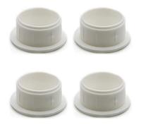 Enkotrade Pack of 4 Cover Plugs in White | 20 x 17 | Hole Diameter 17 mm Pipe Cover Made of High-Quality Polyethylene, Plastic Caps, Cover Cap, Plug, Blanking Plug, Sealing Cap