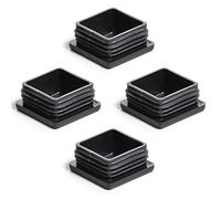 Enkotrade Pack of 4 lamellar plugs for square tubes, 100 x 100 mm, pipe cover made of high-quality polyethylene plastic, plugs, end plugs, caps, gliders, pipe plugs square