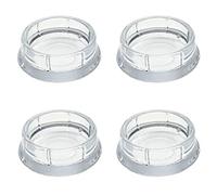 Enkotrade Set of 4 Round Transparent Plastic Furniture Coasters, 60mm Diameter, Floor Protectors