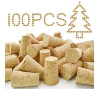 Enkrio 100pcs #9 Tapered Cork Natural Soft Wine Corks, Wine Making Crafts Wood Cork Stopper Replacement Corks for Wine Bottles
