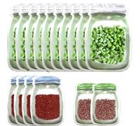 Enkrio 20 PCS Mason Jar Zipper Bags Storage Reusable Food Bag for Snack Sandwich Nuts Cookies Airtight Zipper Sealed Baggies Leak-Proof