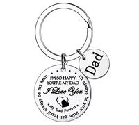 Enkrio Dad Gift Keyring for Father's Day Birthday Thank You Appreciation Gifts Christmas Keychain for Dad Jewelry from Daughter Son