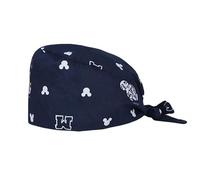 Enkudc Cute Printed Working Cap Bouffant Turban Cap with Sweatband Adjustable Tie Back Hats for Women/Men