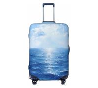 EnkzpoHen Blue Ocean Sea Print Elastic Suitcase Cover,Suitable Business Trips and Holidays (S to XL)