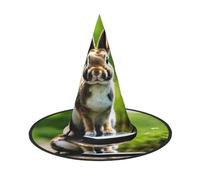 EnkzpoHen Bunny Rabbits Print Halloween Wizard Hat,Comfortable,Lightweight Festivals Party Headwear Supplies