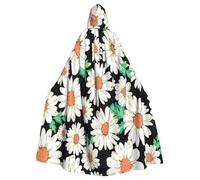 EnkzpoHen Daisy Flower Pattern Print Hooded Cloak,Unisex,Halloween,Masquerade,Cosplay