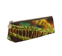 EnkzpoHen DNA Chain Photo Print Pencil Case,Compact Stylish Zipper Leather Pencil Case,Stylish,Portable