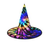 EnkzpoHen Exotic Tribe Tie Dye Style Print Halloween Wizard Hat,Comfortable,Lightweight Festivals Party Headwear Supplies