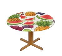 EnkzpoHen Fresh Juicy Fruits Pineapple Berries Grape Orange Print Tablecloth Water Repellent,Table Cover For Home Restaurant Hotel,90 Cm