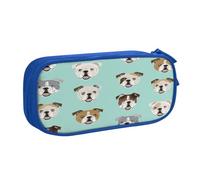 EnkzpoHen Funny English Bulldog Print High Capacity Travel Pencil Case for Office,and Home,Double Layer Zipper
