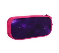 EnkzpoHen Galaxy Starry Space Purple Starry Print High Capacity Travel Pencil Case for Office,and Home,Double Layer Zipper