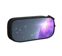 EnkzpoHen Galaxy Starry Space Purple Starry Print High Capacity Travel Pencil Case for Office,and Home,Double Layer Zipper