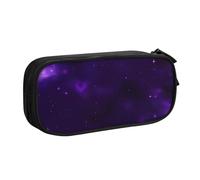 EnkzpoHen Galaxy Starry Space Purple Starry Print High Capacity Travel Pencil Case for Office,and Home,Double Layer Zipper