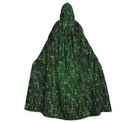 EnkzpoHen Hacker Era Print Hooded Cloak,Unisex,Halloween,Masquerade,Cosplay