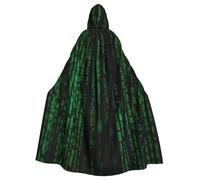 EnkzpoHen Hacker Era Print Hooded Cloak,Unisex,Halloween,Masquerade,Cosplay