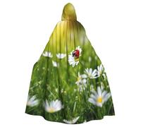 EnkzpoHen Ladybug Daisy Print Full Length Hooded Cloak For Adults,For Parties,Cosplay,And Carnival Events