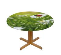 EnkzpoHen Ladybug Daisy Print Tablecloth Water Repellent,Table Cover For Home Restaurant Hotel,90 Cm