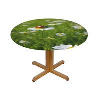 EnkzpoHen Ladybug Daisy Print Tablecloth Water Repellent,Table Cover For Home Restaurant Hotel,90 Cm