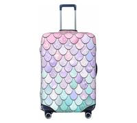 EnkzpoHen Mermaid Pastel Pink Purple Aqua Tea Print Elastic Suitcase Cover,Suitable Business Trips and Holidays (S to XL)
