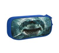 EnkzpoHen Shark Cum Print High Capacity Travel Pencil Case for Office,and Home,Double Layer Zipper