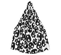 EnkzpoHen Skulls Print Hooded Cloak,Unisex,Halloween,Masquerade,Cosplay