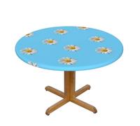 EnkzpoHen Small Daisy Print Tablecloth Water Repellent,Table Cover For Home Restaurant Hotel,90 Cm