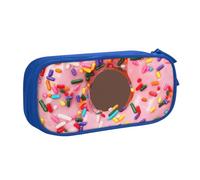EnkzpoHen Strawberry Donut Print High Capacity Travel Pencil Case for Office,and Home,Double Layer Zipper