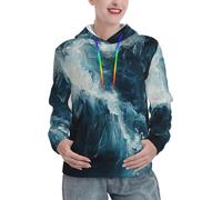 EnkzpoHen Trendy Women'S Within The Tides Print Hoodie,Long Sleeve With Drawstring And Pocket Black