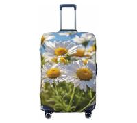 EnkzpoHen Wild White Daisy Flower Print Elastic Suitcase Cover,Suitable Business Trips and Holidays (S to XL)