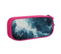 EnkzpoHen Within The Tides Print High Capacity Travel Pencil Case for Office,and Home,Double Layer Zipper