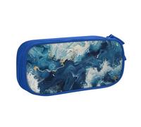EnkzpoHen Within The Tides Print High Capacity Travel Pencil Case for Office,and Home,Double Layer Zipper