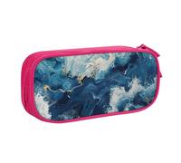 EnkzpoHen Within The Tides Print High Capacity Travel Pencil Case for Office,and Home,Double Layer Zipper