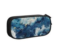 EnkzpoHen Within The Tides Print High Capacity Travel Pencil Case for Office,and Home,Double Layer Zipper