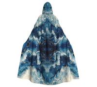 EnkzpoHen Within The Tides Print Hooded Cloak,Unisex,Halloween,Masquerade,Cosplay